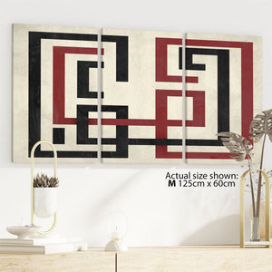 Abstract Red Black & White Graphic Canvas Art Pictures