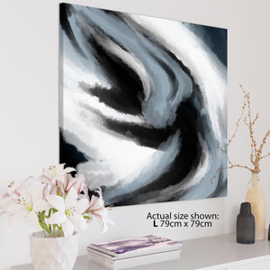 Abstract Light Blue Grey Oil Paint Effect Canvas Art Pictures