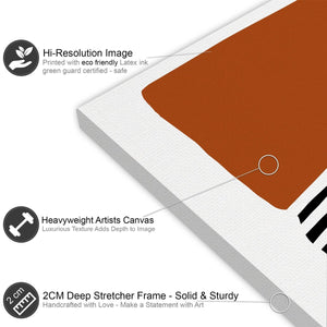 Abstract Orange Black Rothko Inspired Style Canvas Art Pictures