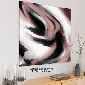 Abstract Black and White Pink Watercolour Brushstrokes Canvas Art Prints