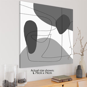 Abstract Grey Illustration Canvas Wall Art Print