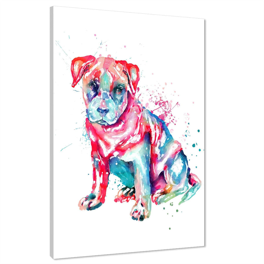 Staffordshire Bull Terrier Framed Wall Art Print - Multicoloured