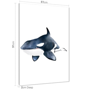 Killer Whale Orca Canvas Art Pictures - Black and White