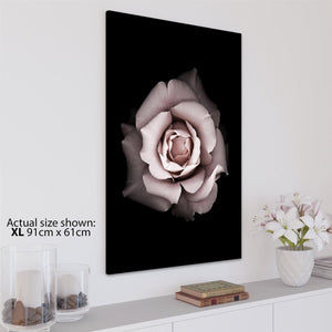 Blush Pink Grey Rose Floral Framed Wall Art Print