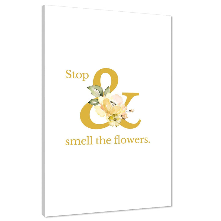 Yellow Flower Floral Canvas Wall Art Picture - 1RP668M