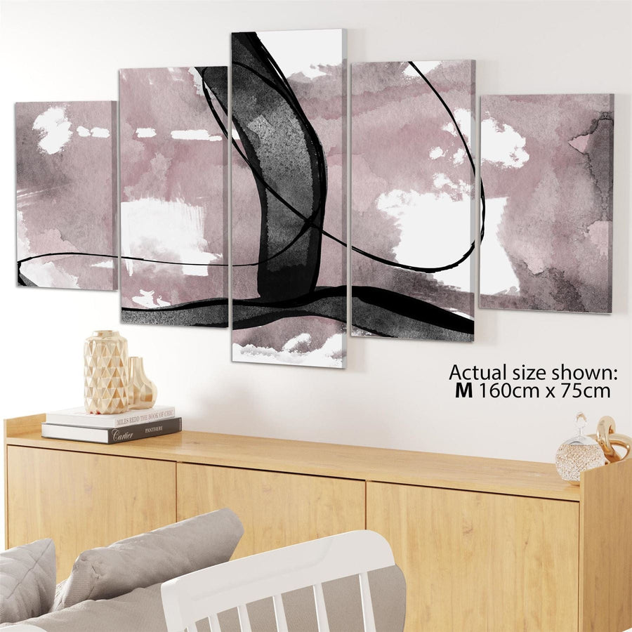 Abstract Blush Pink Black Artwork Framed Wall Art Print