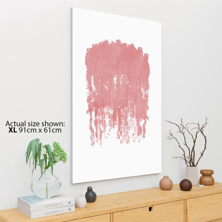 Abstract Blush Pink Brushstrokes Canvas Art Pictures