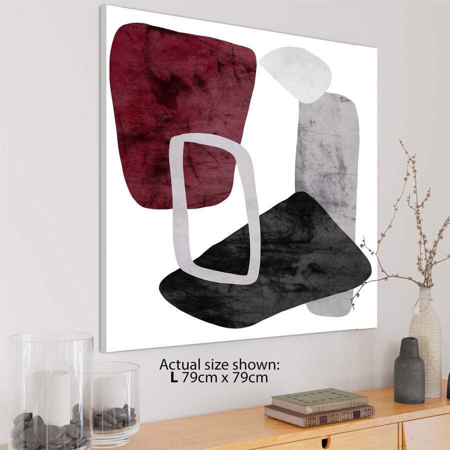Abstract Red Black and White Painting Framed Wall Art Picture