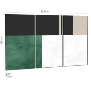 Abstract Green Grey Watercolour Canvas Wall Art Picture