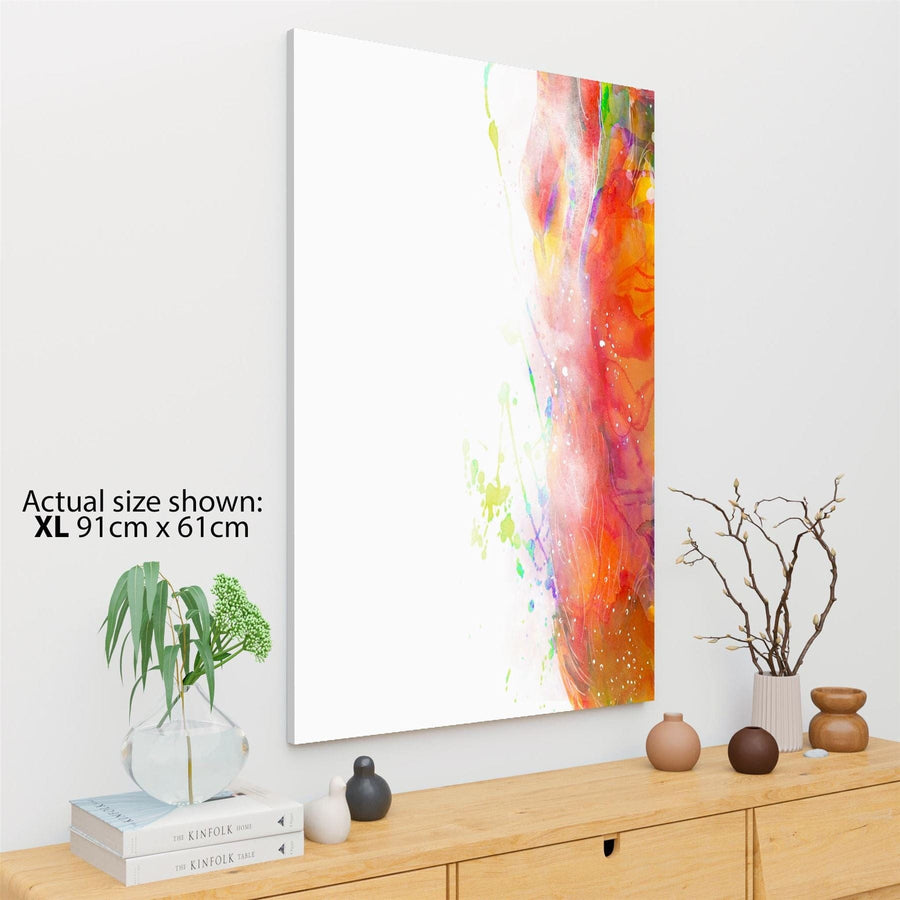 Abstract Multi Coloured Watercolour Brushstrokes Framed Wall Art Picture