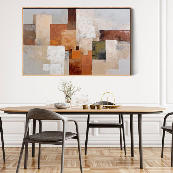Rust Orange Grey Stone Canvas Artwork Framed Earth Whispers