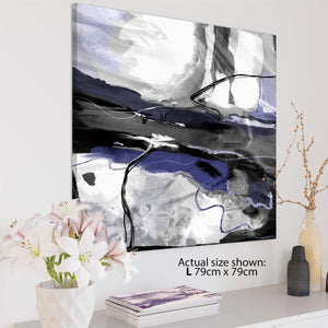 Abstract Blue Grey Artwork Framed Wall Art Picture