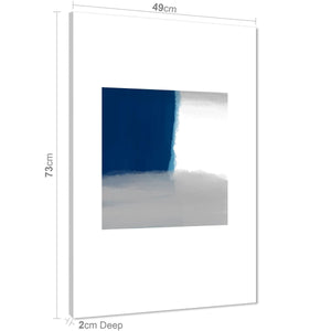 Abstract Blue Black Square Watercolour Canvas Wall Art Print