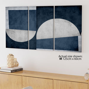 Abstract Navy Grey Watercolour Canvas Wall Art Print