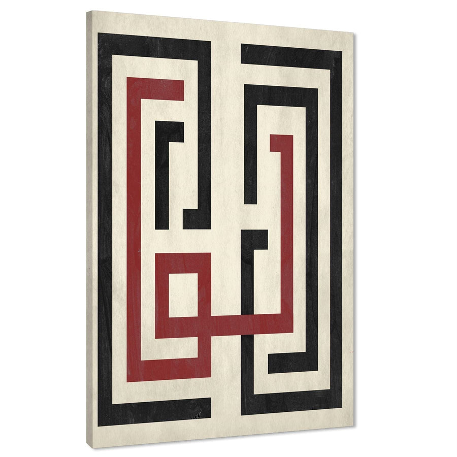 Abstract Red Black & White Graphic Canvas Art Prints