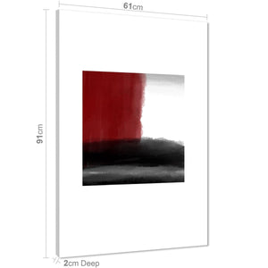 Abstract Red Grey Painting Canvas Wall Art Picture