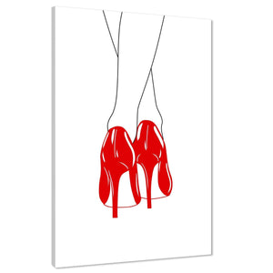 Red Fashion Canvas Wall Art Print High Heel Stiletto Shoes