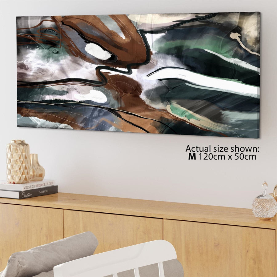 Abstract Brown Green Graphic Framed Art Prints