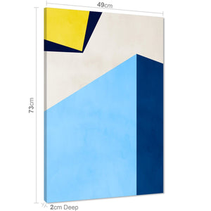 Abstract Blue Yellow Artwork Canvas Art Prints