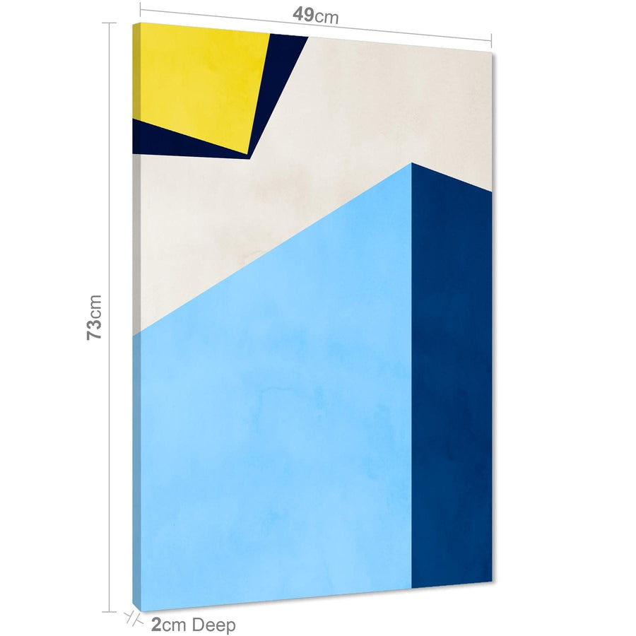 Abstract Blue Yellow Artwork Canvas Art Prints