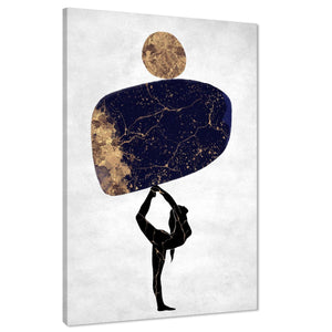 Abstract Navy Gold Balance Design Canvas Art Prints