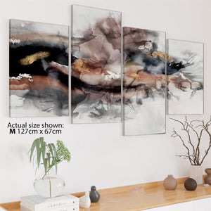 Abstract Pink Grey Graphic Artwork Canvas Canvas Art Prints - - 127.5x67.5cm