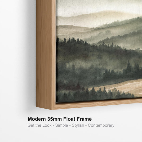 Hallway Framed Green Wall Art Canvas For Entrance Way - Elan