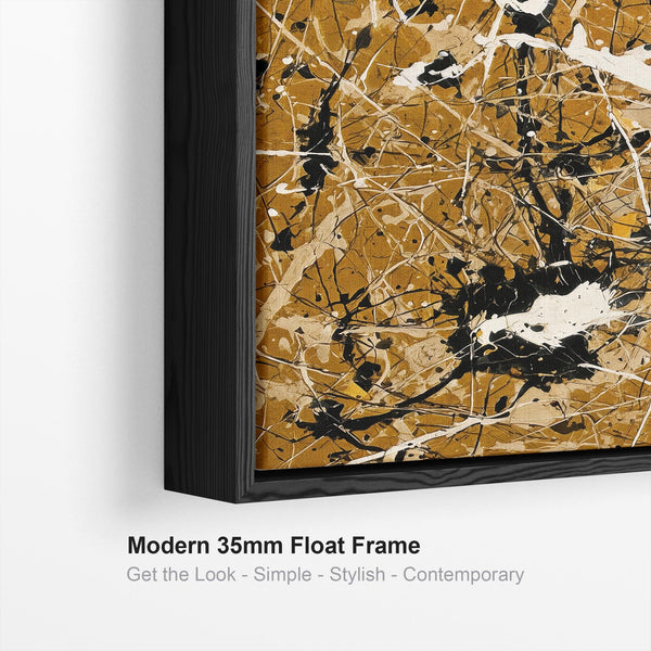 Extra Large Framed Abstract Canvas XL Set of 2 Mustard Yellow