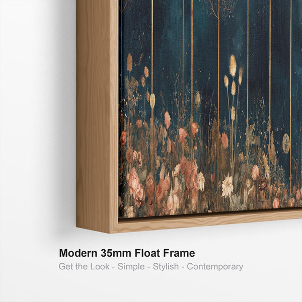 Wide Gustav Klimt inspired Framed Canvas Art - Golden Arbre