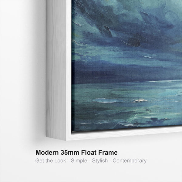 Blue Coastal Wall Art Framed Ocean Calm