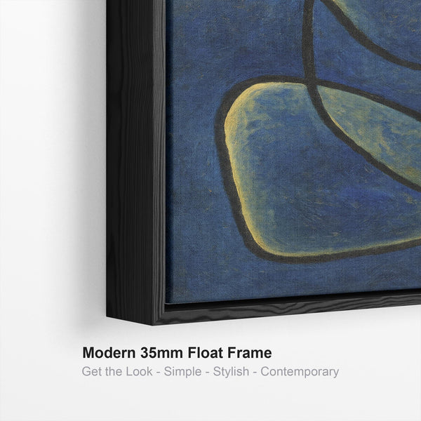 Blue Abstract Framed Canvas Picasso Style - Contemplation