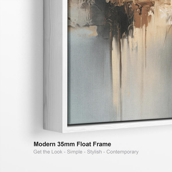 Teal Gold Canvas Framed Wall Art Print - Hushed