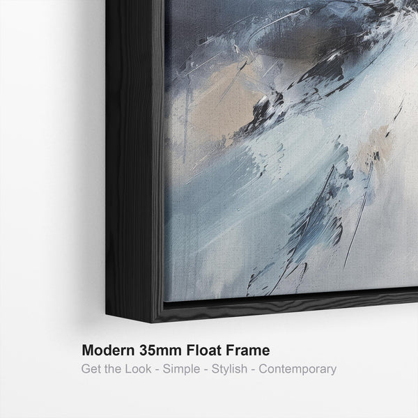 Blue White Abstract Canvas Wall Art XL - Breaking Light