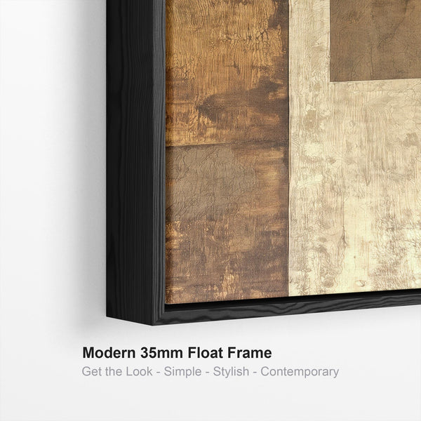 Upright Brown Beige Vertical Artwork Canvas Narrow Earth