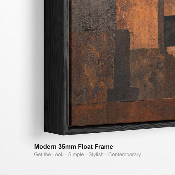 Earth Brown Orange Abstract Wall Art - Rust Shadows