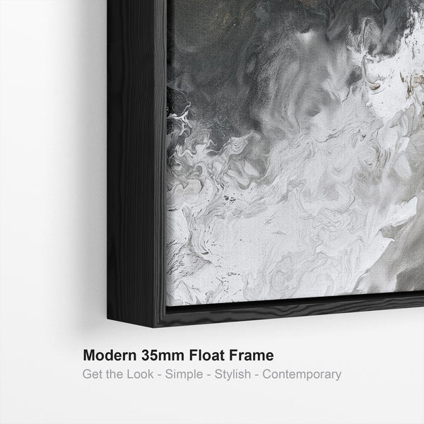 Brown Grey Abstract Wall Art - Tan Aura - Framed Artwork