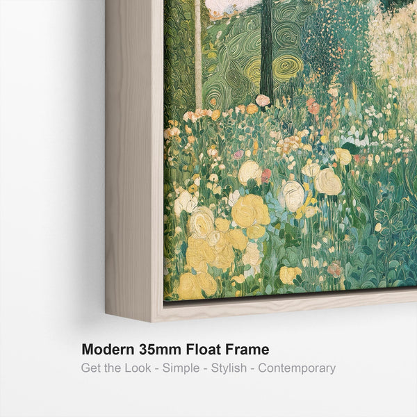 Extra Large Pair Gustav Klimt style Framed Landscape Canvas Art