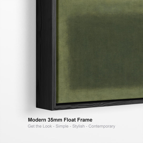 Dark Green Framed Artwork Canvas Rothko Style - Abstract Pasture