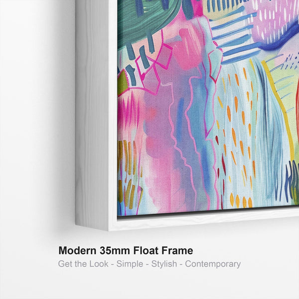 Unusual Framed Wall Art Multi-Coloured Colourful Abstract - Indulgence