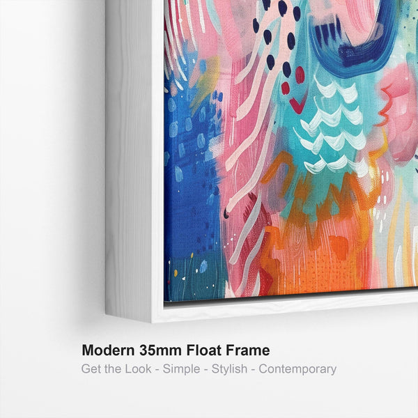 Multi-Coloured Unique Abstract Framed Wall Art Colourful Illusions