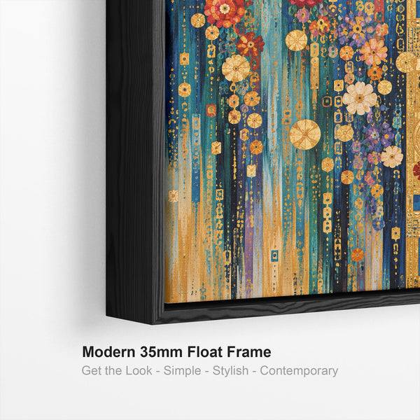 Colourful Unique Gustav Klimt inspired Framed Canvas Wall Art