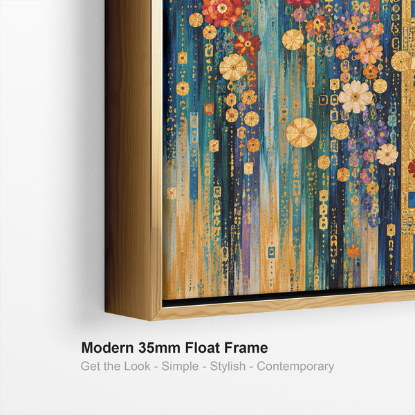 Colourful Vibrant Gustav Klimt inspired Framed Canvas Wall Art