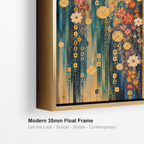 Colourful Vibrant Gustav Klimt inspired Framed Canvas Wall Art