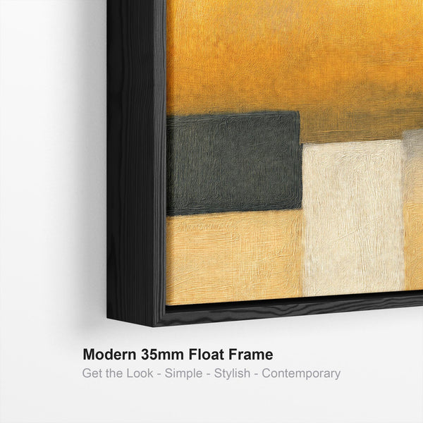 Extra Large Mustard Yellow Orange Pair of Abstract Artwork Framed Set of 2 - Ochre Symmetry