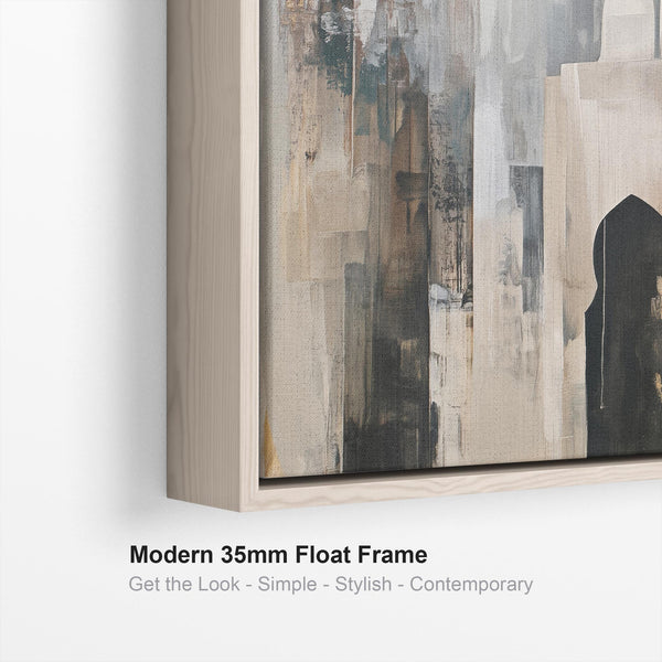 Large Neutral Beige Grey - Islamic Wall Art - Abstract Mosque