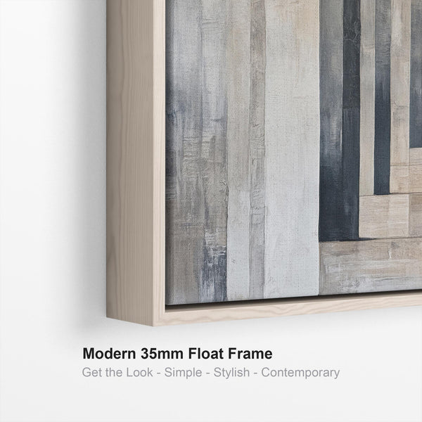 Neutral Beige Grey Framed Wall Art Canvas - Seville Alcazar