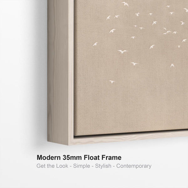 Neutral Beige Japandi - Canvas Wall Art - Frame Included
