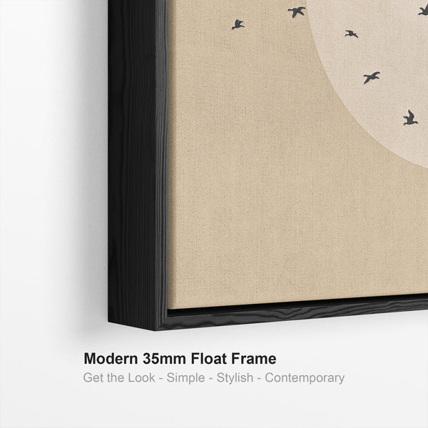 Neutral Black Japandi - Canvas Wall Art - Frame Included