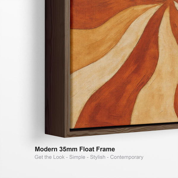 Orange Rust Abstract Framed Wall Art - Cozy Sunburst