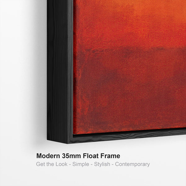 Large Mark Rothko inspired Framed Canvas - Deep Red - Smoulder